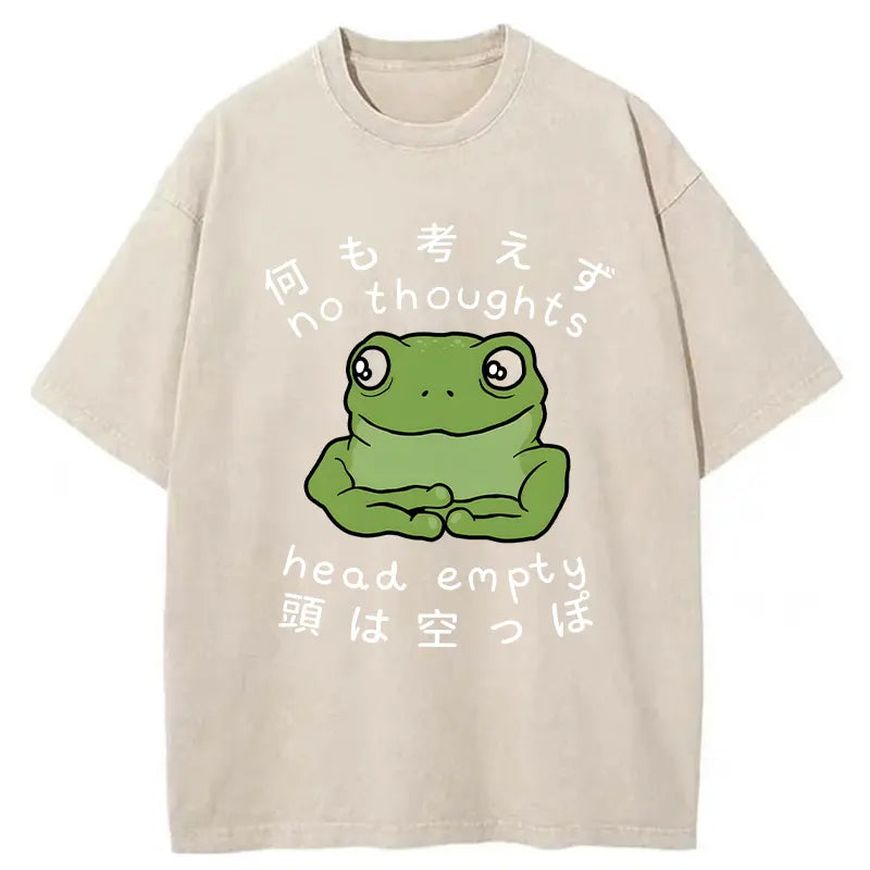 Head Empty Frog Washed Vintage T-Shirt-moweekender