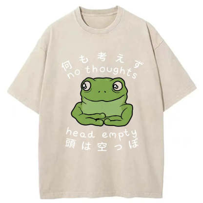 Head Empty Frog Washed Vintage T-Shirt-moweekender