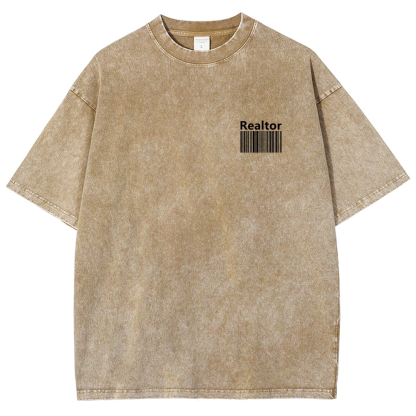 Realtor Vintage Snowflake Washed T-Shirt-moweekender