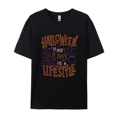 Halloween is life Cotton Short-Sleeved T-Shirt-moweekender