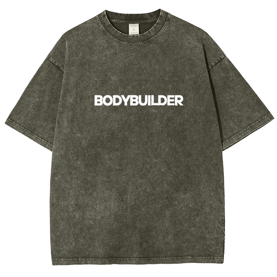 Body Builder Unisex Fit Washed T-Shirt-moweekender