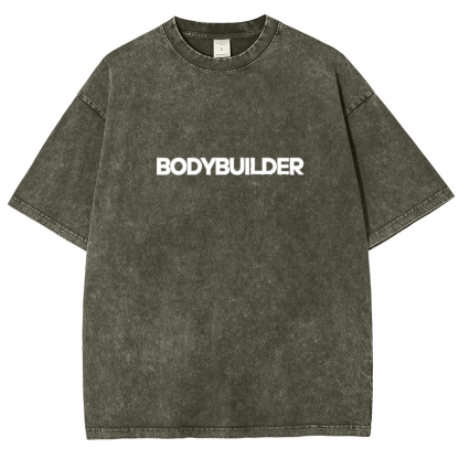 Body Builder Unisex Fit Washed T-Shirt-moweekender