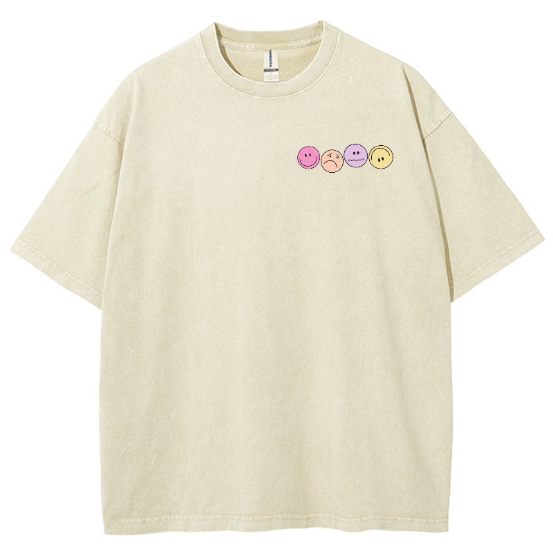 It's Okay To Feel All The Feelings Vintage Snowflake Washed T-Shirt-moweekender