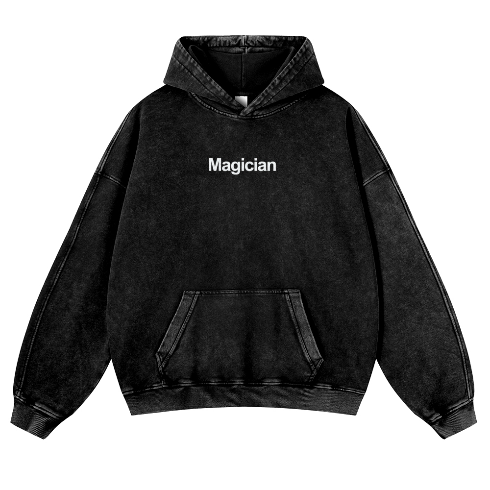 Magician Printed Vintage Washed Hoodie-moweekender