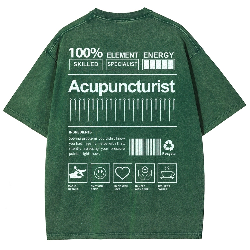 Acupuncturist Unisex Fit Washed T-Shirt-moweekender