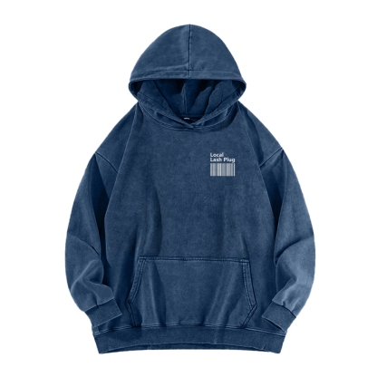 Local Last Plug Washed Long Sleeved Hoodie-moweekender