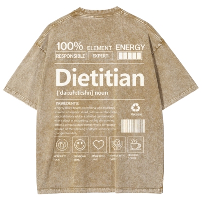 Dietitian Unisex Fit Washed T-Shirt-moweekender