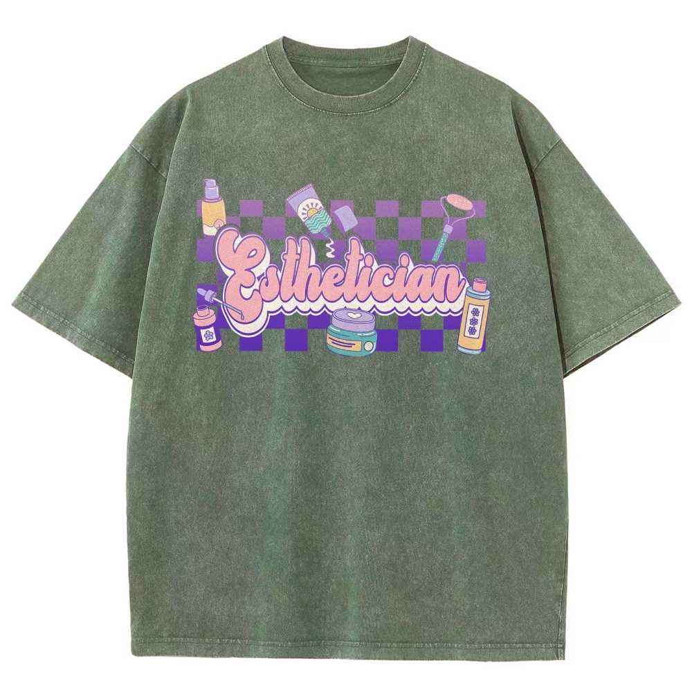 Esthetician Unisex Fit Washed T-Shirt-moweekender