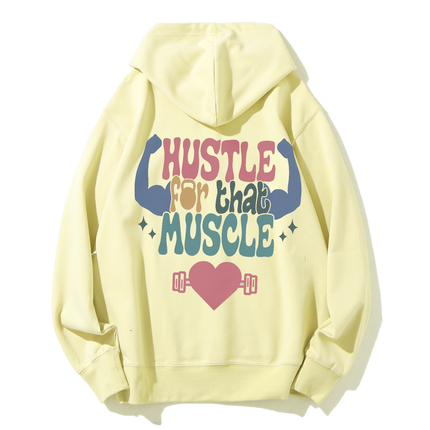 Hustle For That Muscle Solid Color Hoodie-moweekender