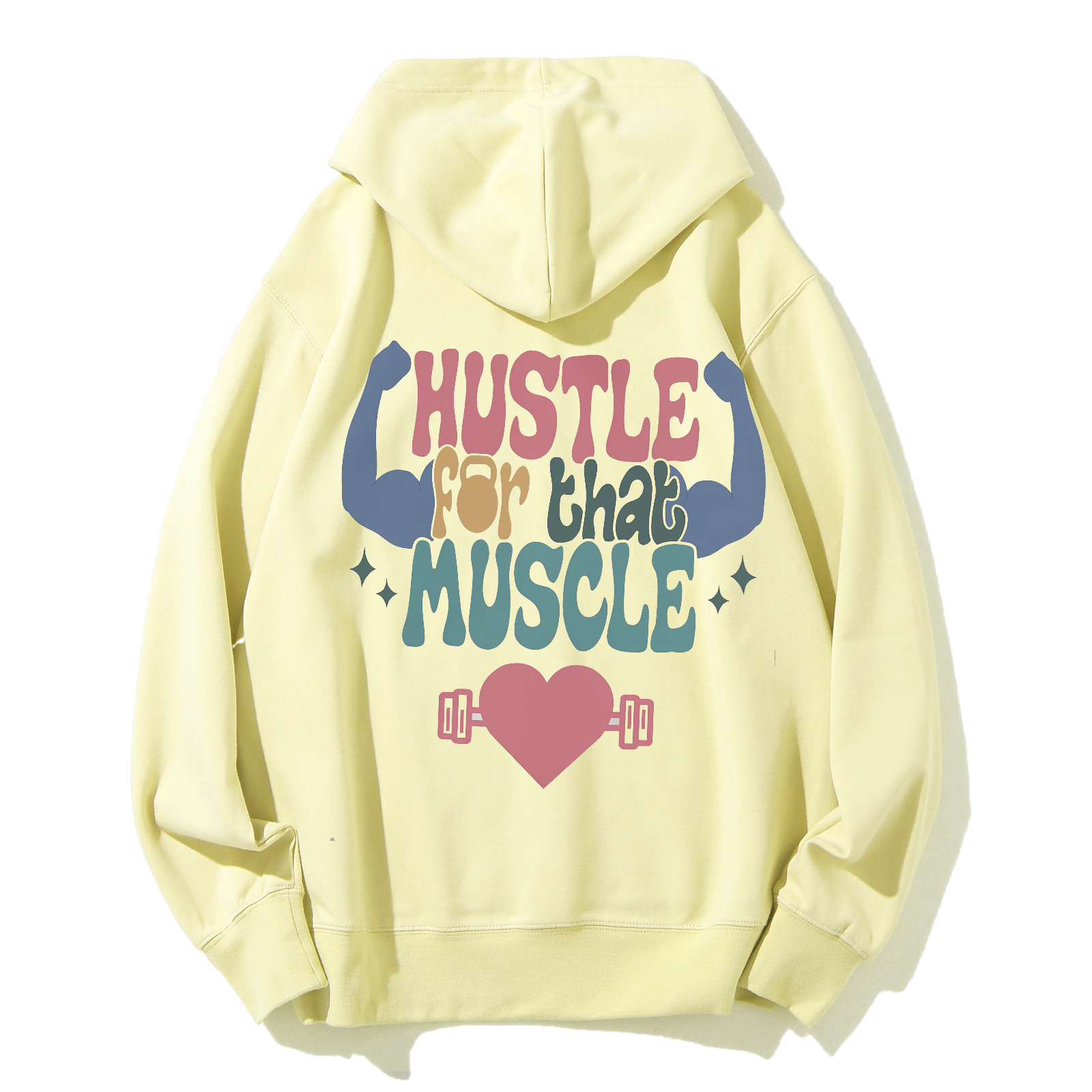 Hustle For That Muscle Solid Color Hoodie-moweekender