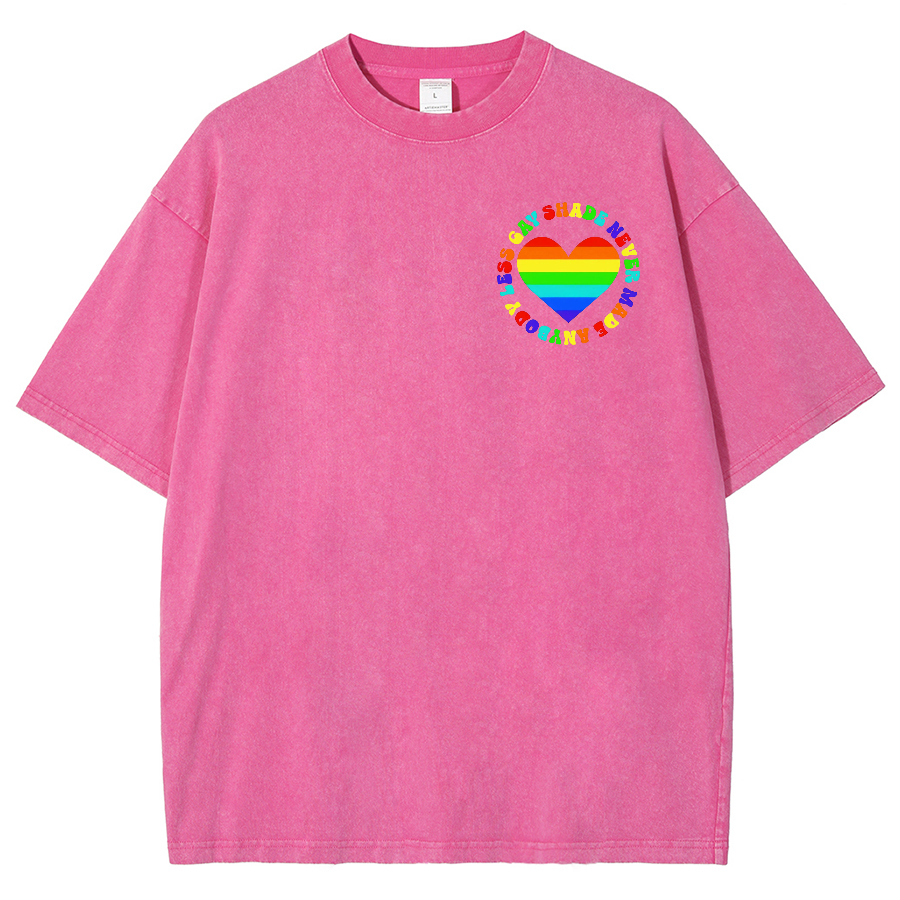 Shade Never Made Anyboday Less Gay Unisex Fit Washed Oversized T-Shirt-moweekender