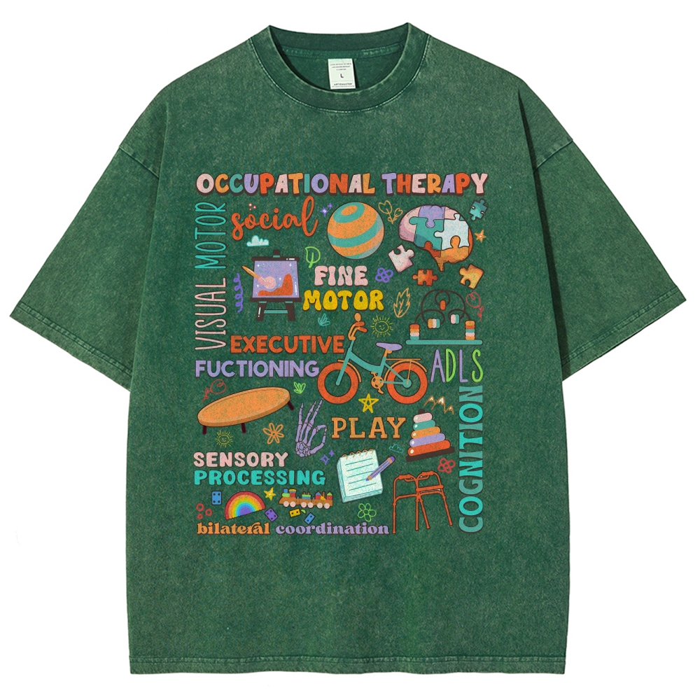 Occupational Therapist Unisex Fit Washed T-Shirt-moweekender