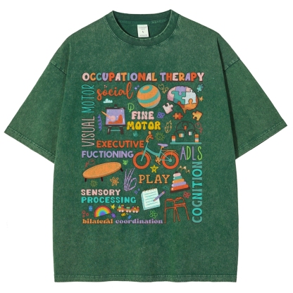 Occupational Therapist Unisex Fit Washed T-Shirt-moweekender