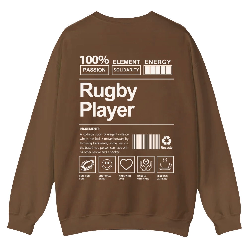 Rugby Player Casual Crewneck Sweatshirt-moweekender