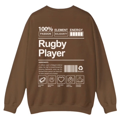 Rugby Player Casual Crewneck Sweatshirt-moweekender