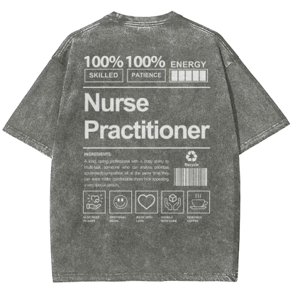 Nurse Practitioner Unisex Fit Washed T-Shirt-moweekender