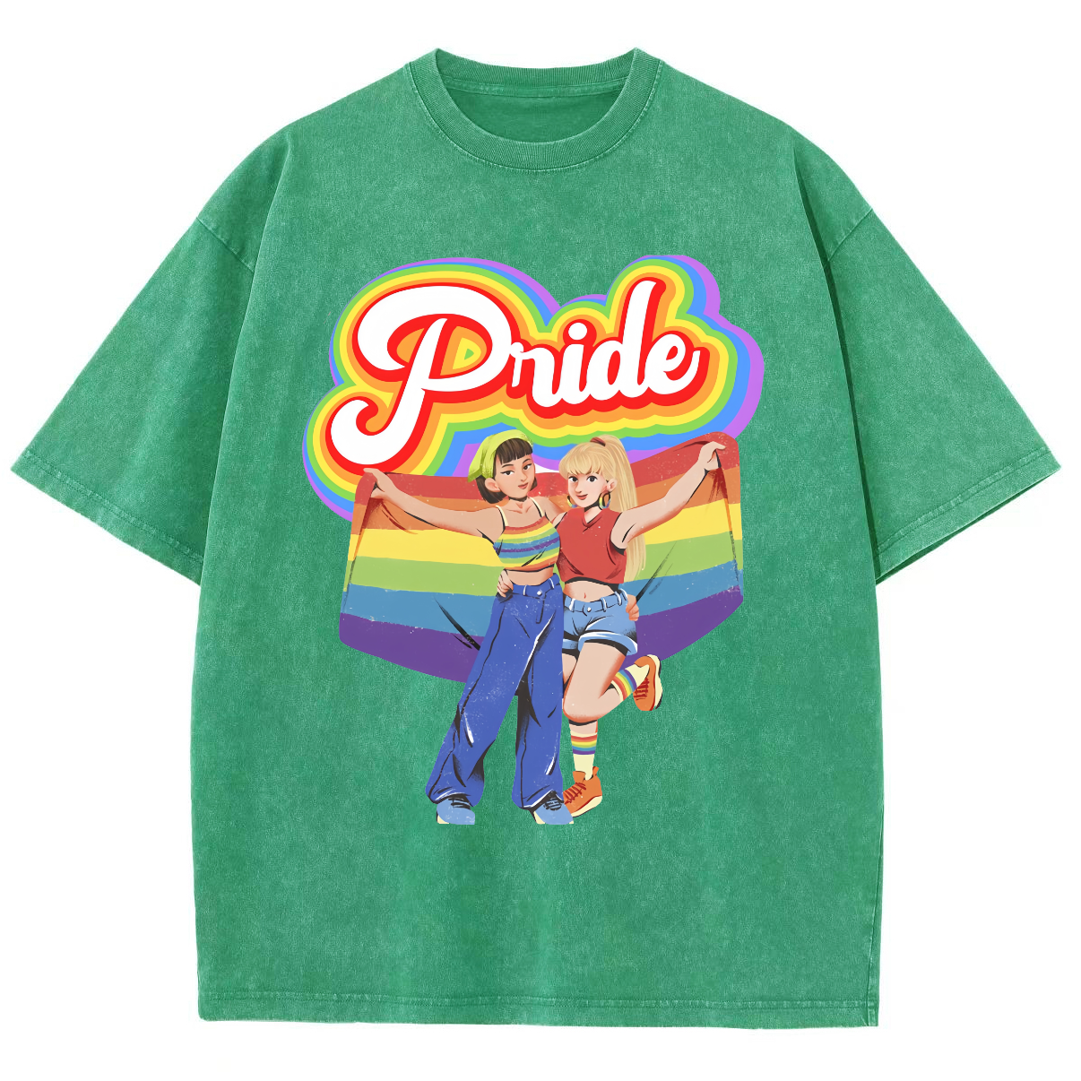 Pride Unisex Fit Washed Oversized T-Shirt-moweekender