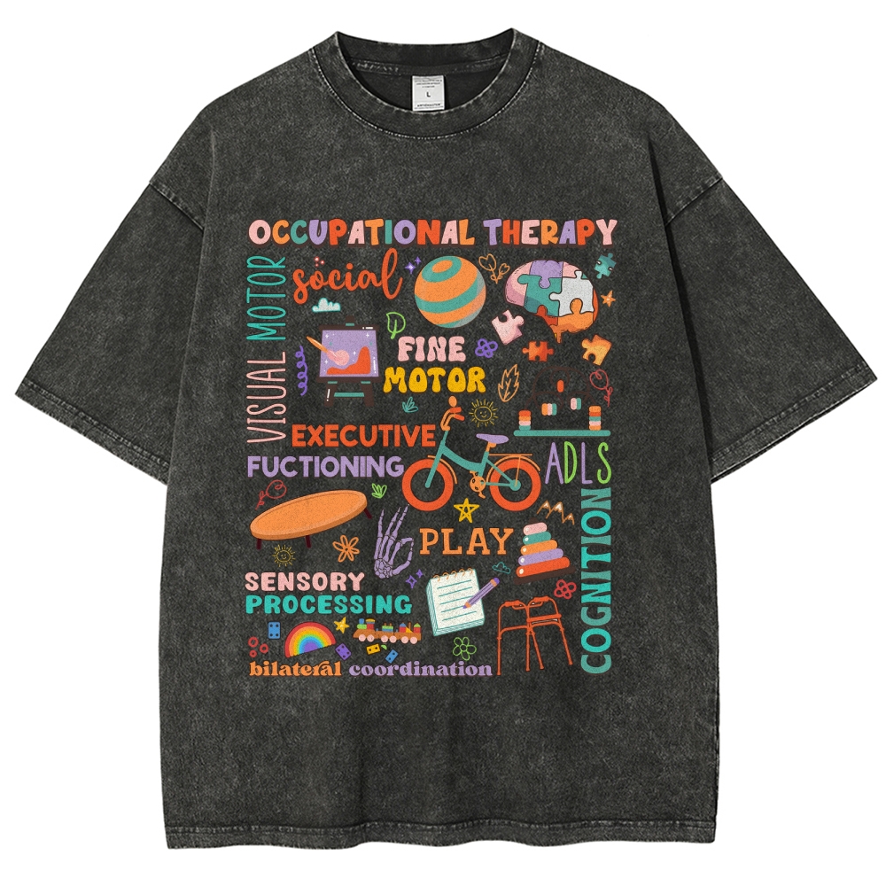 Occupational Therapist Unisex Fit Washed T-Shirt-moweekender