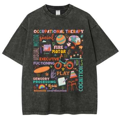 Occupational Therapist Unisex Fit Washed T-Shirt-moweekender