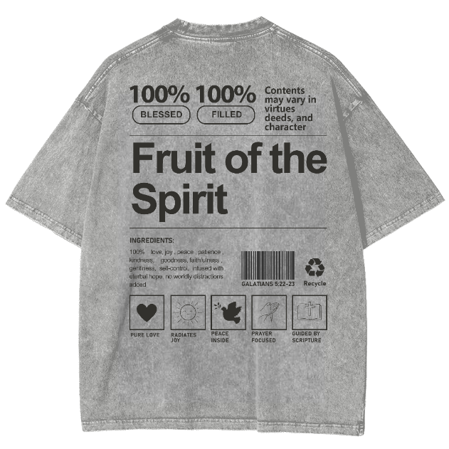 Fruit Of The Spirit Unisex Fit Washed Oversized T-Shirt-moweekender