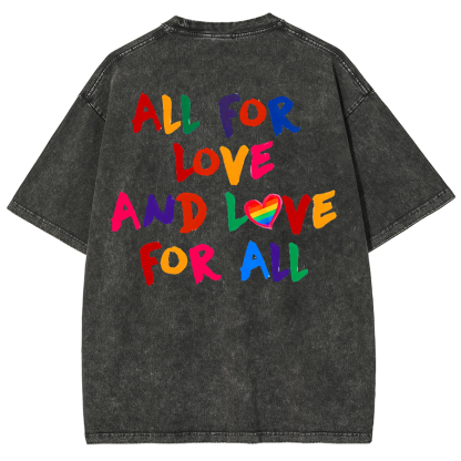 All For Love And Love For All Washed Oversized T-Shirt-moweekender