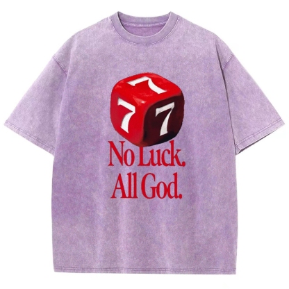 Not Luck All God Vintage Snowflake Washed T-Shirt-moweekender
