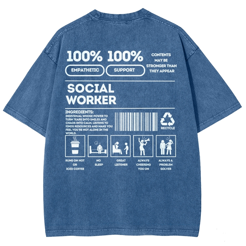 Social Worker Addcustom Unisex Fit Washed T-Shirt