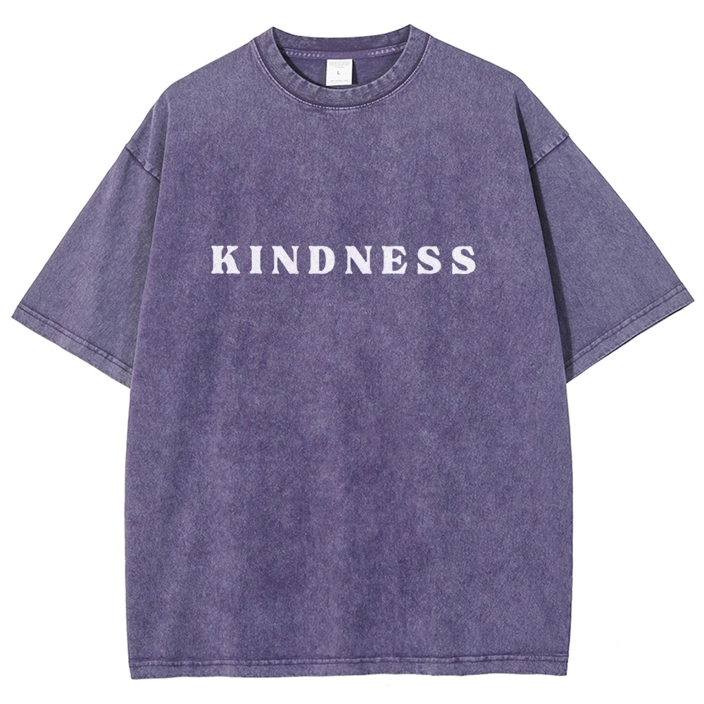 Kindness Vintage Snowflake Washed T-Shirt-moweekender