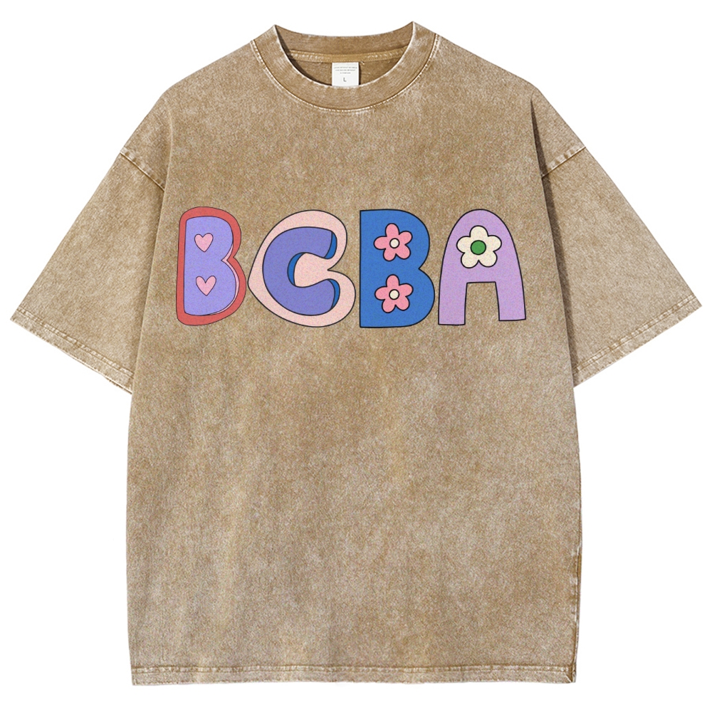 BCBA Board certified behavior analyst Unisex Fit Washed T-Shirt-moweekender