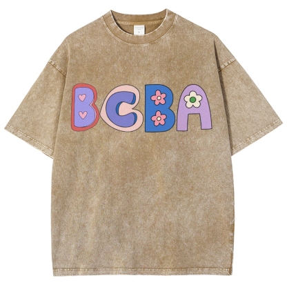 BCBA Board certified behavior analyst Unisex Fit Washed T-Shirt-moweekender