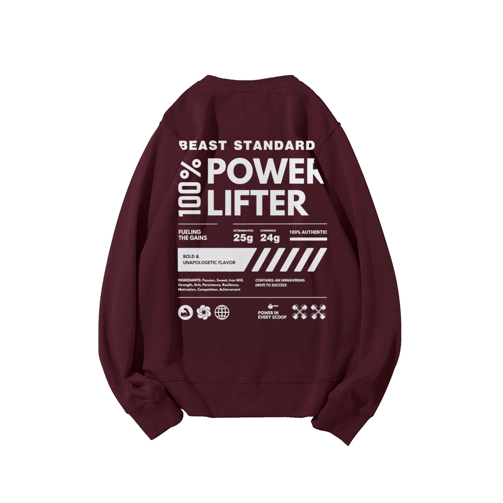 Power Lifter Casual Crew Neck Sweatshirt-moweekender