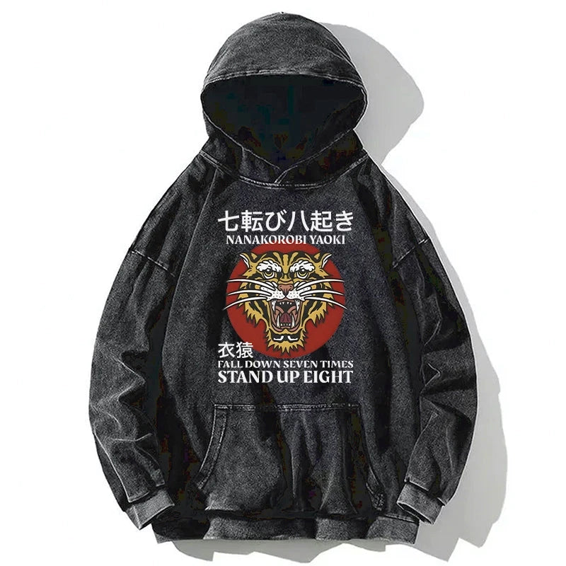 Retro Tiger Washed Vintage Hoodie-moweekender