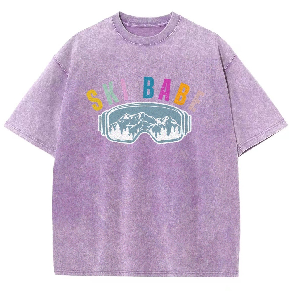Ski Unisex Fit Washed T-Shirt-moweekender