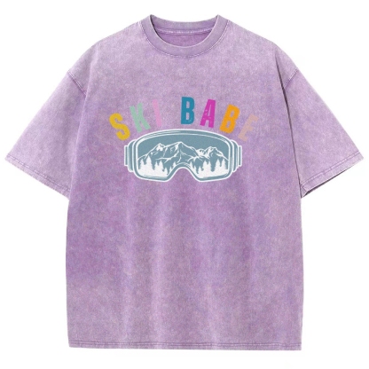 Ski Unisex Fit Washed T-Shirt-moweekender