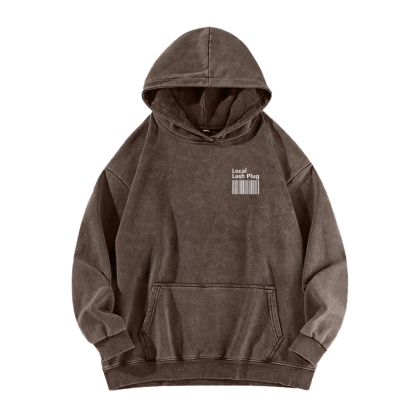 Local Last Plug Washed Long Sleeved Hoodie-moweekender