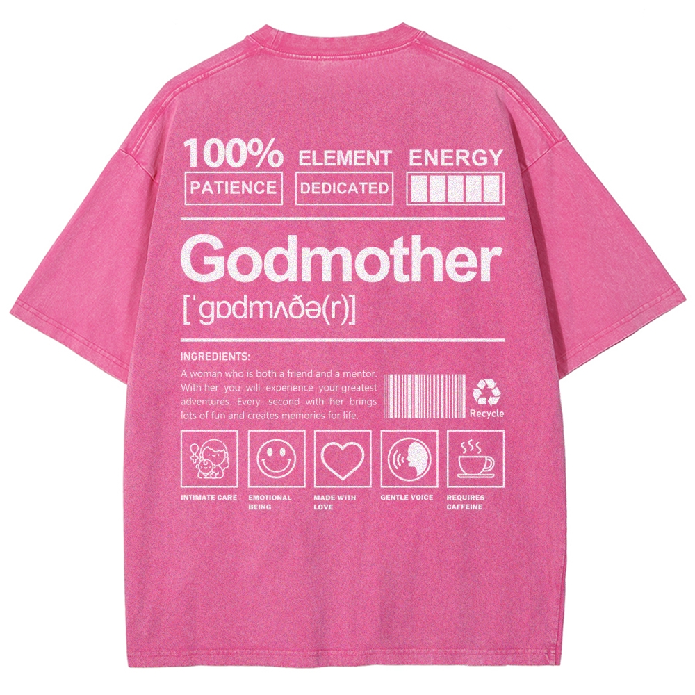 Godmother Unisex Fit Washed T-Shirt-moweekender