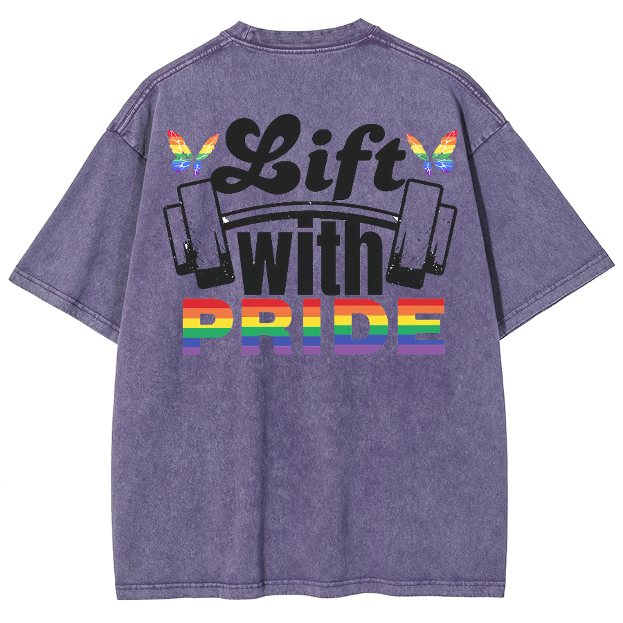 Pride Lift Unisex Vintage Washed Short Sleeve T-Shirt-moweekender