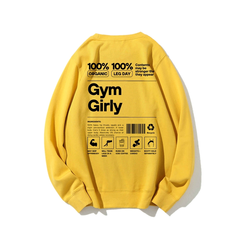 Gym Girl Round Neck Long Sleeved Sweatshirt