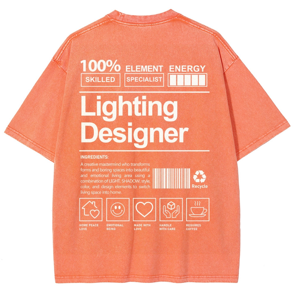 Lighting Designer Unisex Fit Washed T-Shirt-moweekender