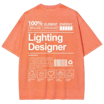 Lighting Designer Unisex Fit Washed T-Shirt-moweekender
