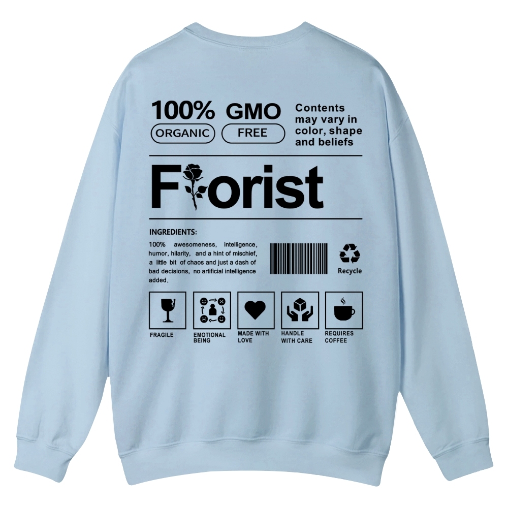 Florist Pattern Crew Neck Sweatshirt-moweekender
