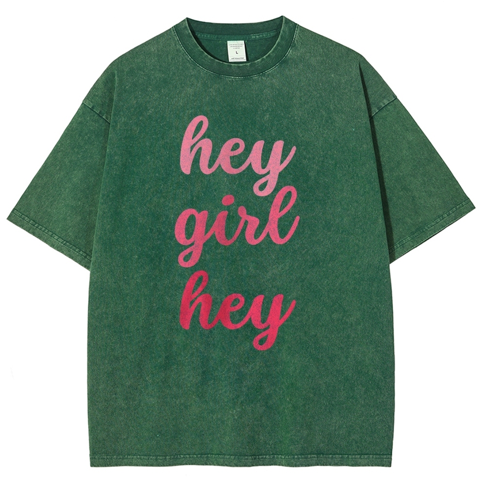 Hey Give Hey Unisex Fit Washed T-Shirt-moweekender