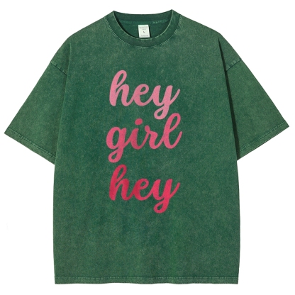 Hey Give Hey Unisex Fit Washed T-Shirt-moweekender