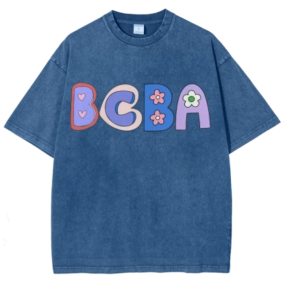 BCBA Board certified behavior analyst Unisex Fit Washed T-Shirt-moweekender