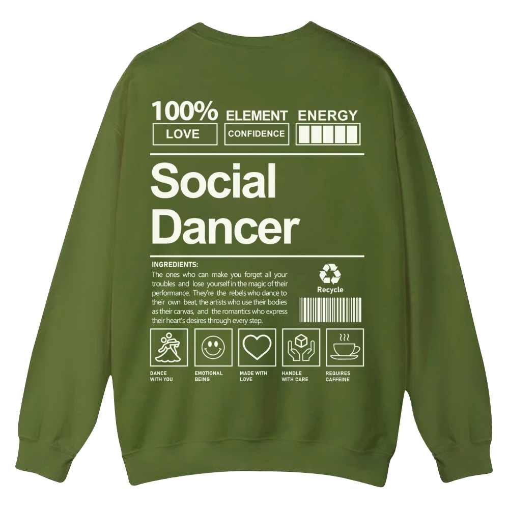 Social Dancer Casual Crewneck Sweatshirt-moweekender