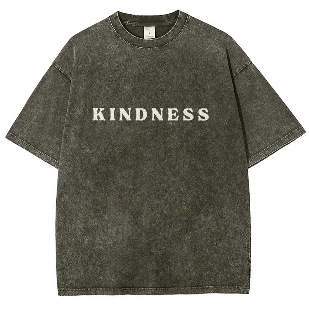 Kindness Vintage Snowflake Washed T-Shirt-moweekender