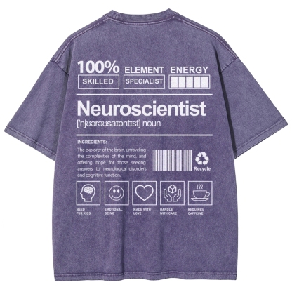 Neuroscientist Unisex Fit Washed T-Shirt-moweekender