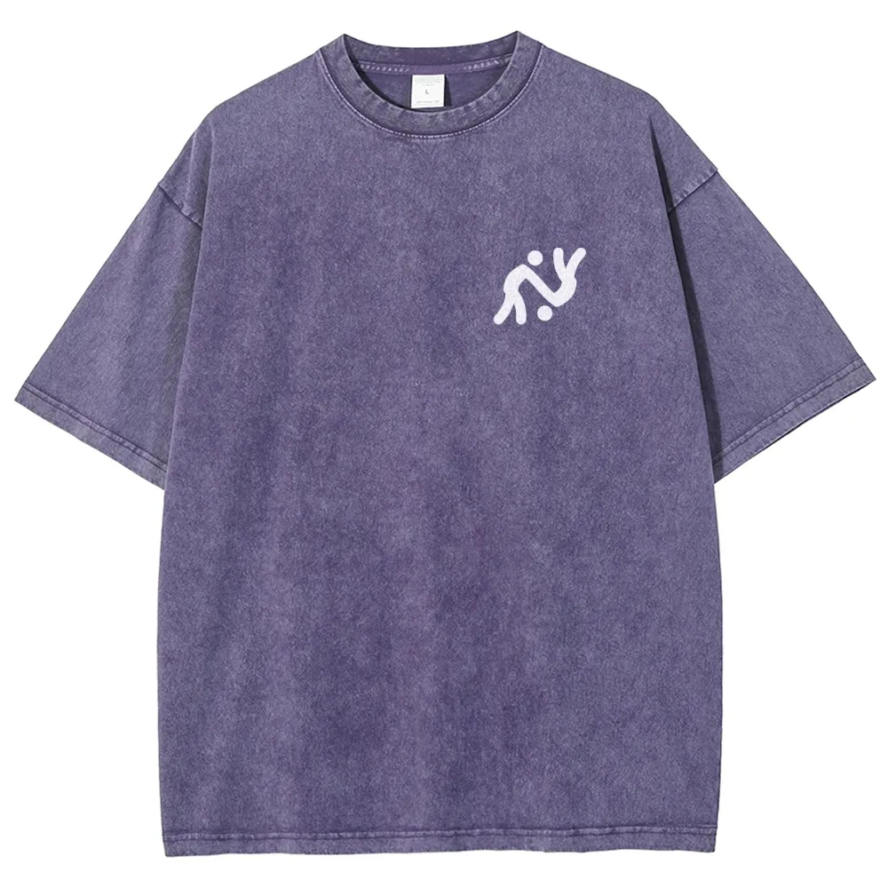 Judo Pattern Washed Vintage Short Sleeves T-Shirt-moweekender