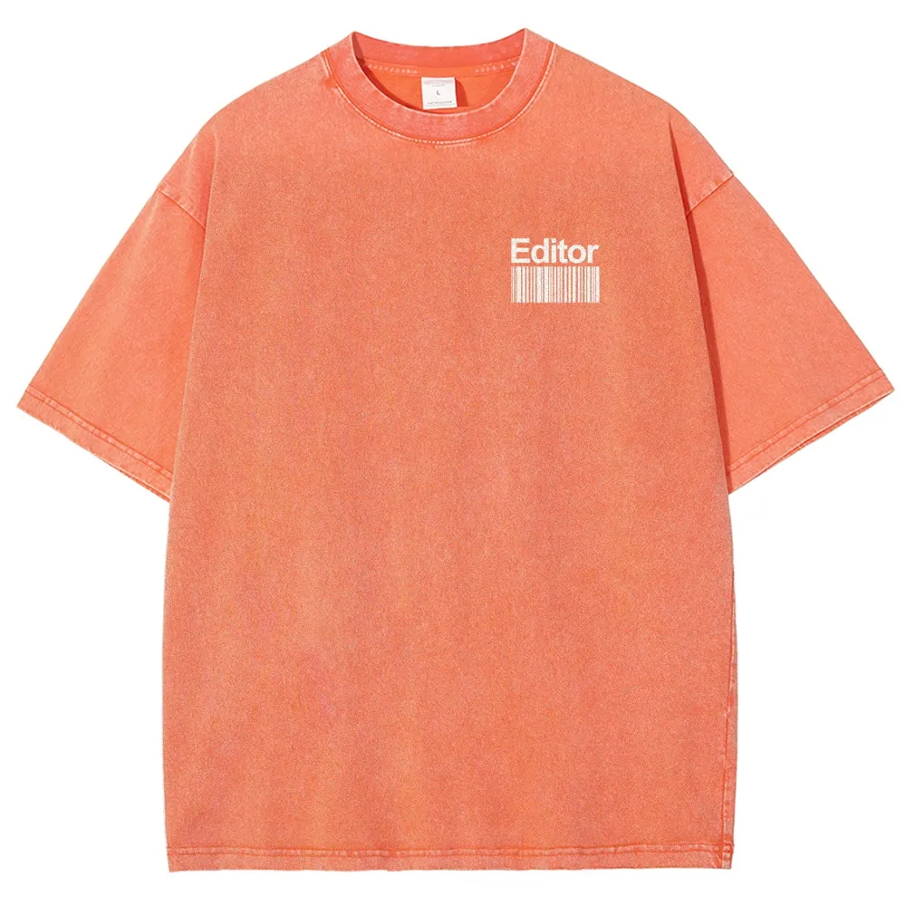 Editor Pattern Washed Vintage Short Sleeves T-Shirt-moweekender