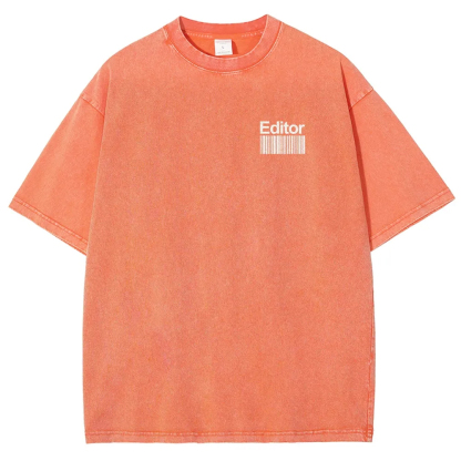 Editor Pattern Washed Vintage Short Sleeves T-Shirt-moweekender